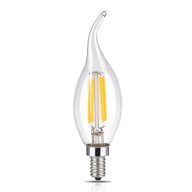  KWB 1pc LED Filament Bulbs 400 lm E14 CA35 4 LED Beads COB Dimmable Decorative Warm White 220-240 V / 1 pc / RoHS