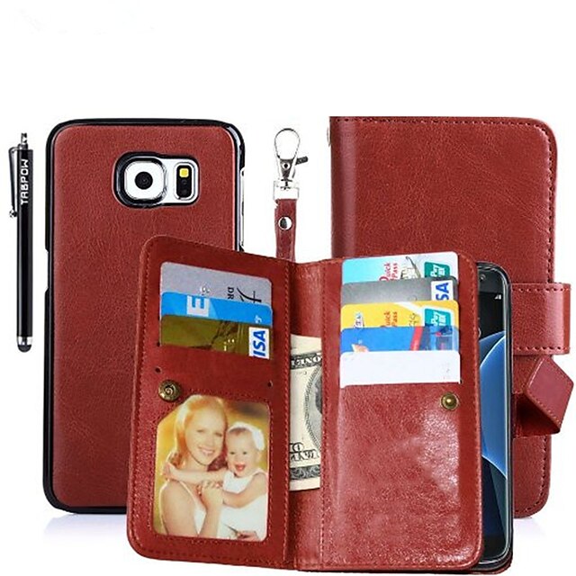  Case For Samsung Galaxy S8 Plus / S8 / S6 edge plus Wallet / Card Holder / with Stand Full Body Cases Solid Colored Hard PU Leather