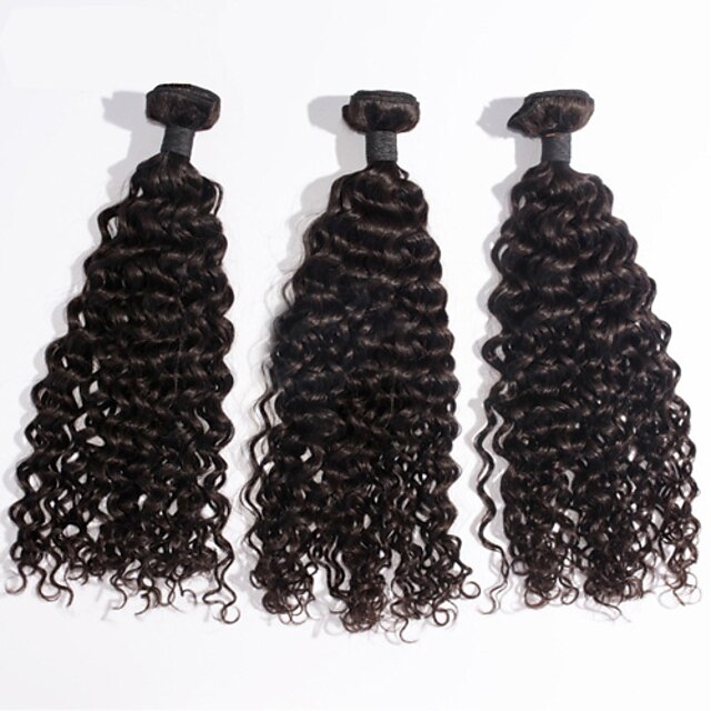  3 Bundles Brazilian Hair Water Wave Human Hair Natural Color Hair Weaves / Hair Bulk Human Hair Weaves Human Hair Extensions