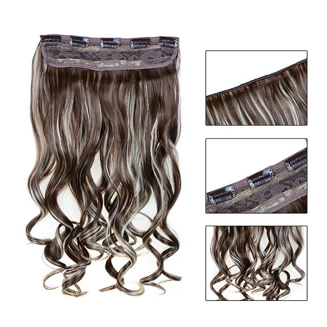  5 clips golvend 12/613 synthetisch haar clip in hair extensions voor dames meer kleuren beschikbaar