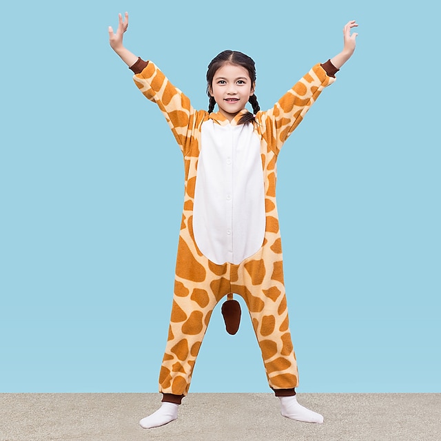 Toys & Hobbies Cosplay & Costumes | Kids Kigurumi Pajamas Giraffe Onesie Pajamas Polar Fleece Cosplay For Boys and Girls Animal 