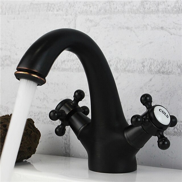  PHASAT® Centerset Single Handle One Hole in Oil-rubbed Bronze Bathroom Sink Faucet