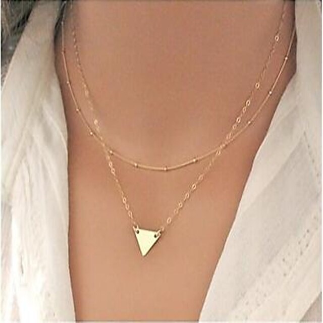  Women's Triangle Geometric Fashion Double-layer Statement Necklace Alloy Statement Necklace , Party Daily Casual