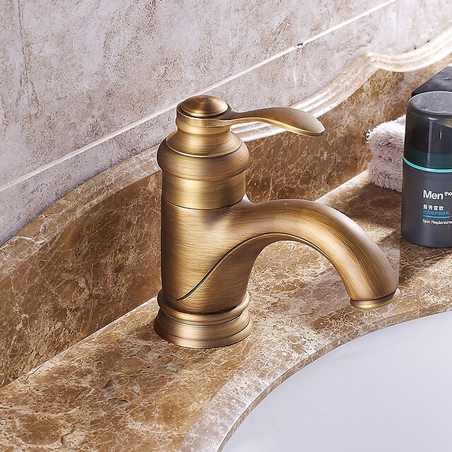  バスルームのシンクの蛇口 - Standard アンティーク銅 組み合わせ式 シングルハンドルつの穴Bath Taps