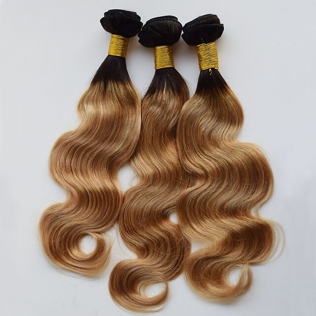  3 zestawy Sploty włosów Włosy brazylijskie Body wave Ludzkich włosów rozszerzeniach Włosy naturalne Ombre