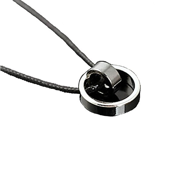  Fashion (Round Pendant) Black Titanium Steel Pendant Necklace(Black) (1 Pc)  Christmas Gifts