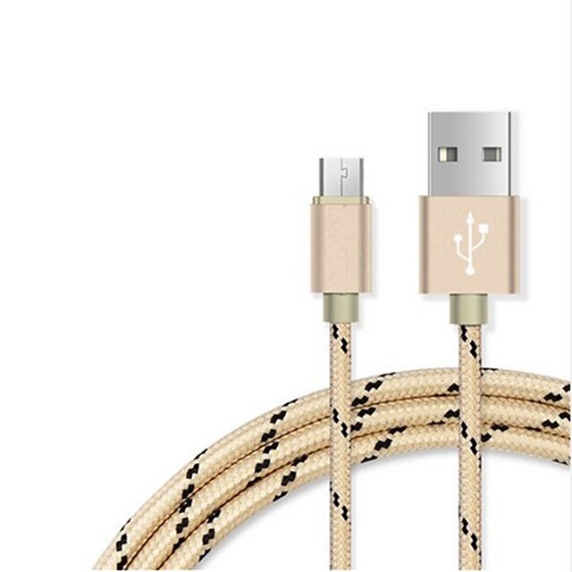  USB 2.0 Câble Tressé 1 m-1,99 m / 3 pi-6 pi Nylon Pour Samsung Xiaomi Huawei Accessoire de Téléphone