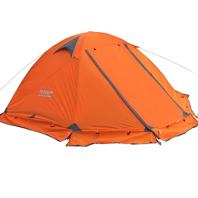  FLYTOP 2 person Camping Tent Outdoor Portable Rain Waterproof Warm Double Layered Camping Tent >3000 mm for Hiking Camping Traveling PVC(PolyVinyl Chloride) Oxford