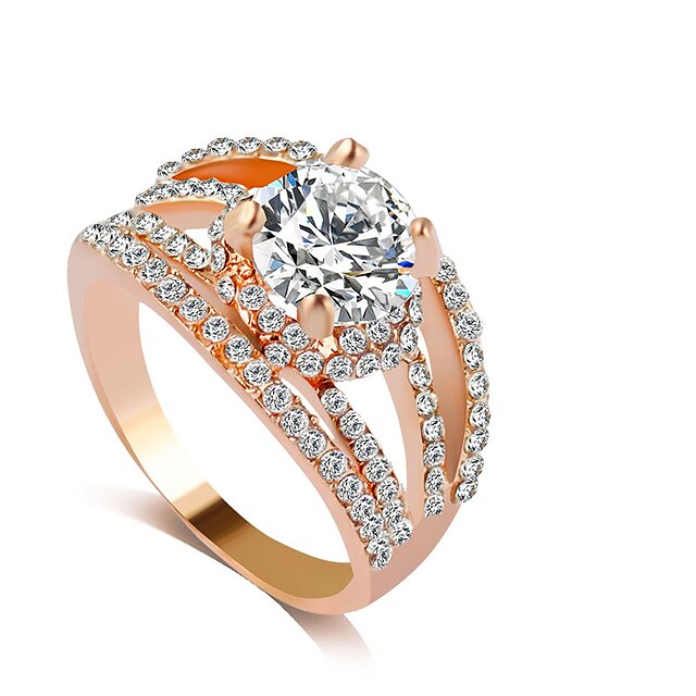 Ring For Women's Party Wedding Rhinestone Imitation Diamond Alloy Gold Silver