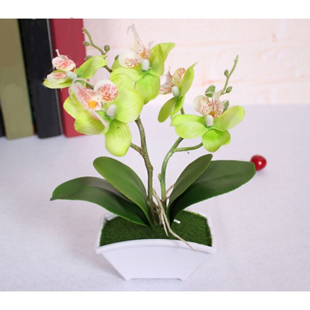  Artificial Flowers 1 Branch Pastoral Style Orchids Tabletop Flower