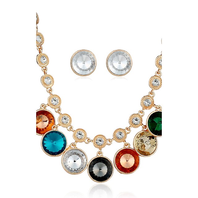  Dames Sieraden set - Gesimuleerde diamant Luxe omvatten Groen / Blauw / Regenboog Voor Bruiloft / Feest / Dagelijks