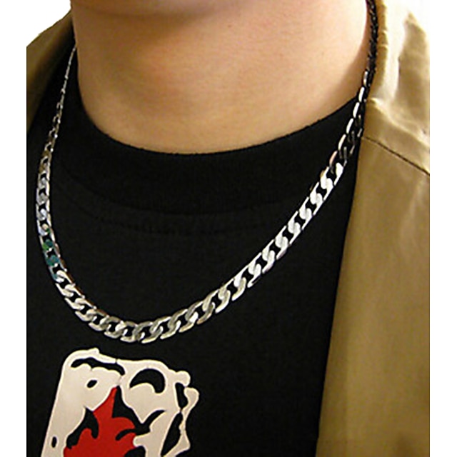  Муж. Ожерелья-цепочки Коробочная цепь Мода Хип-хоп Титановая сталь Ожерелье Бижутерия Назначение Для вечеринок Свадьба Повседневные