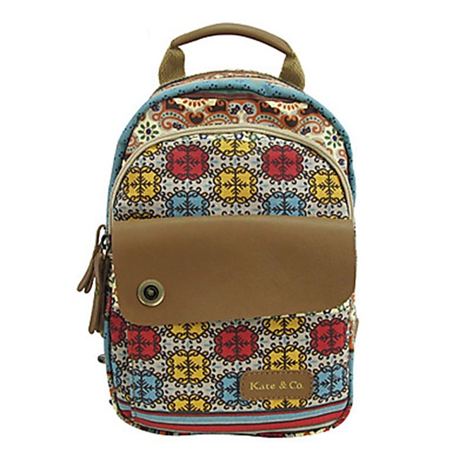  Commuter Backpack Women's Canvas Cowhide Casual Screen Color