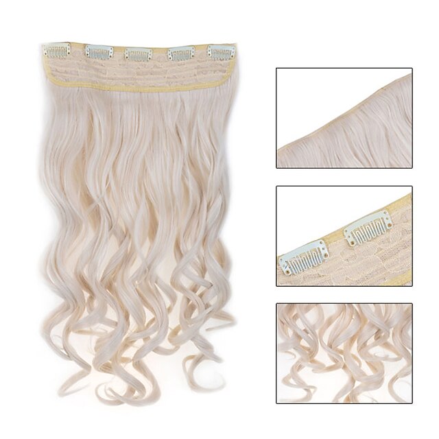  5 Clips Wavy 60# synthetic Hair Clip In Hair Extensions For Ladies more colors available