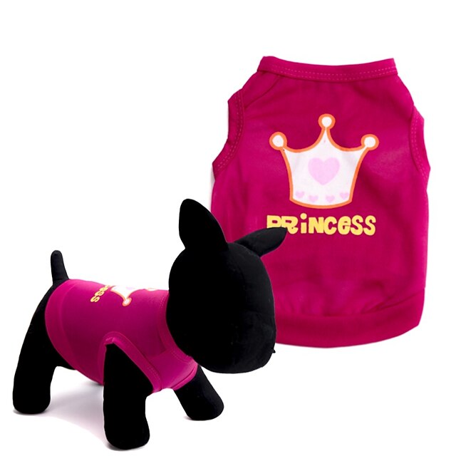  犬 Tシャツ ベスト 子犬の服 ティアラ、クラウン ファッション 犬用ウェア 子犬の服 犬の衣装 レッド ピンク コスチューム 女の子と男の子の犬のために テリレン XS S M L