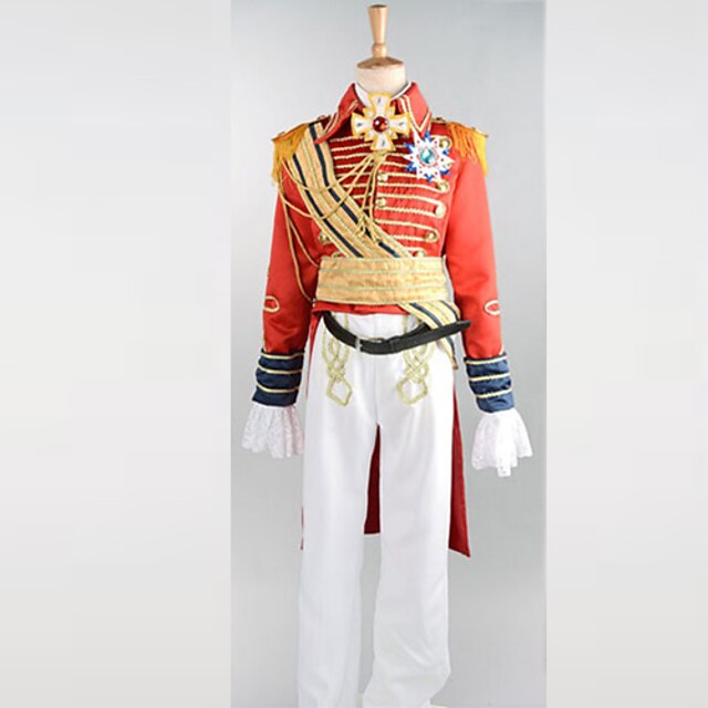  Men's Boys' Soldier / Warrior Career Costumes Prince Charming Cosplay Costume Party Costume Patchwork Coat Pants Belt / Cloak / More Accessories / Cloak / More Accessories / Satin