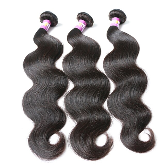  Indian Hair Body Wave Human Hair Weaves 3 Pieces 0.3