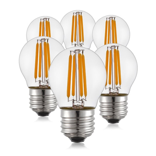  KWB 6шт LED лампы накаливания 400 lm E26 / E27 G45 4 Светодиодные бусины COB Тёплый белый 220-240 V / 6 шт. / RoHs