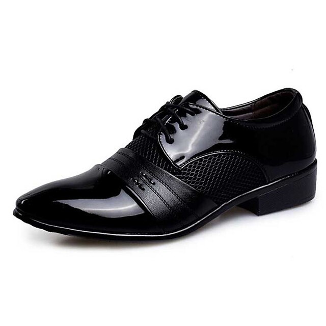  Men's Oxfords Formal Shoes Novelty Shoes Bullock Shoes Wedding Casual Party & Evening PU Waterproof Wearable Wine Light Brown Black Fall Spring / Sequin / Lace-up / EU40