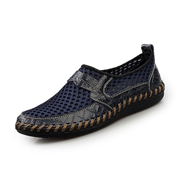  Hombre Zapatos Confort PU Otoño / Invierno Zapatos de taco bajo y Slip-On Marrón oscuro / Verde / Azul
