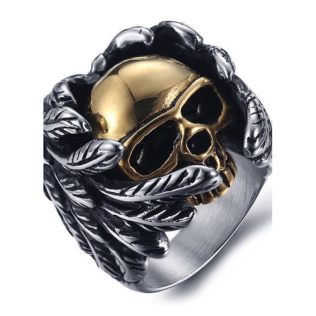  Statement Ring Ring For Men's Halloween Casual Daily Titanium Steel Mexican Sugar Skull Skull Calaveras Silver