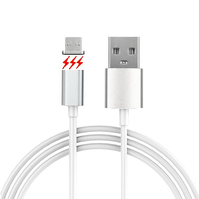 Micro USB 2.0 / USB 2.0 Cable 1m-1.99m / 3ft-6ft Magnética Aluminio / CLORURO DE POLIVINILO Adaptador de cable USB Para Samsung / Huawei / LG