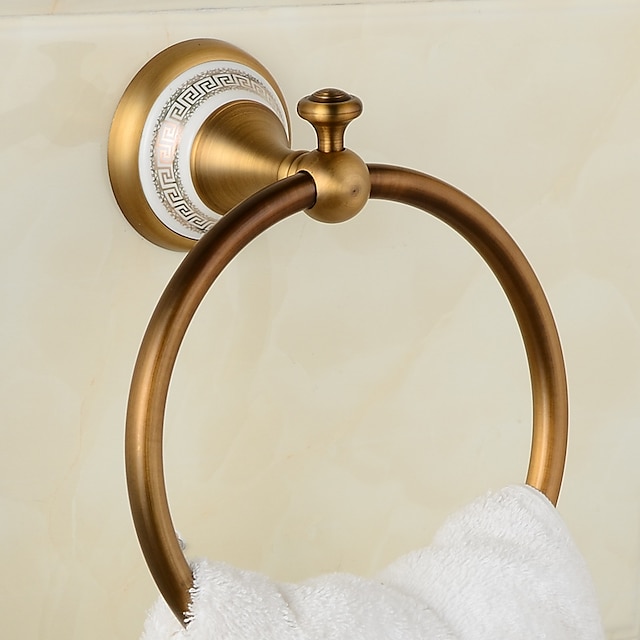  Copper Ceramics Gold Bronze Finished Towel Ring Towel HolderTowel Bar Bathroom Accessories Useful For Bathroom