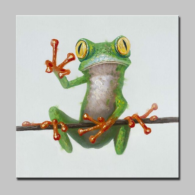  suuri käsinmaalattu haaste sammakko eläin öljymaalaus kankaalle moderni abstrakti seinätaidekuva olohuoneen kodinsisustukseen valmiina ripustettavaksi venytetyllä rungolla