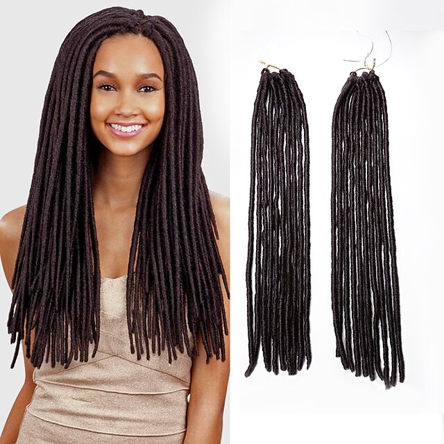  Hår till flätning Virkad dreadlocks / Dreadlocks / Faux Locs Syntetiskt hår 20 rötter / pack, 1pc / förpackning Hårflätor Dreadlock Extensions / Lösdreads / Virkade lösdreads