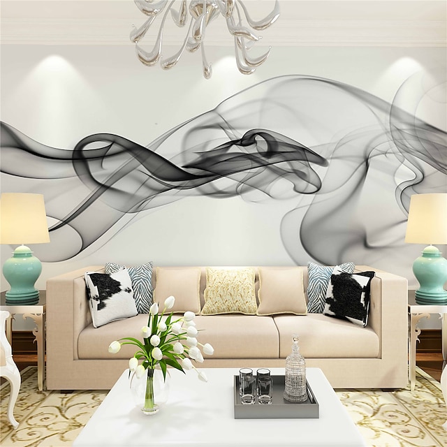  Mural Wallpaper Wall Sticker Covering Print Adhesive Required 3D Effect Abstract Wave Canvas Home Décor