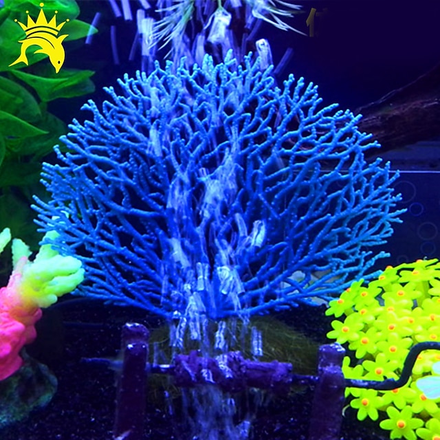  Fish Tank Aquarium Decoration Coral Jellyfish White Artificial Resin 1 Piece