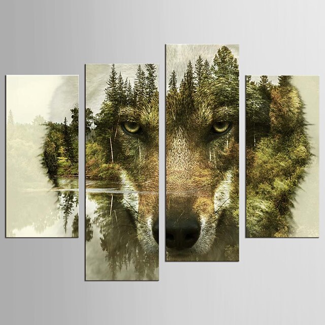  Grafika Abstraktní / Zvířata Moderní / evropský styl Čtyři panely