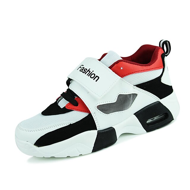  Hombre Zapatos Confort PU Primavera / Otoño Zapatillas de Atletismo Listo para vestir Blanco / Negro / Rojo / Con Cordón