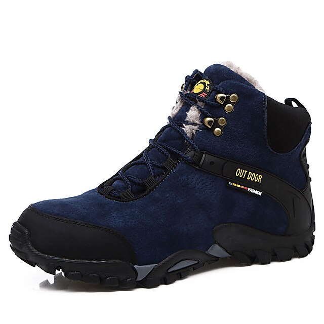  Men's Snow Boots Suede Winter Comfort Boots Hiking Shoes Wearable Black / Blue