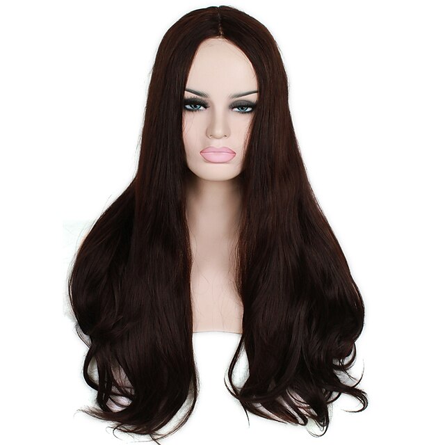  Synthetic Lace Front Wig Straight Straight Lace Front Wig Brown Synthetic Hair Women's Natural Hairline Middle Part Brown