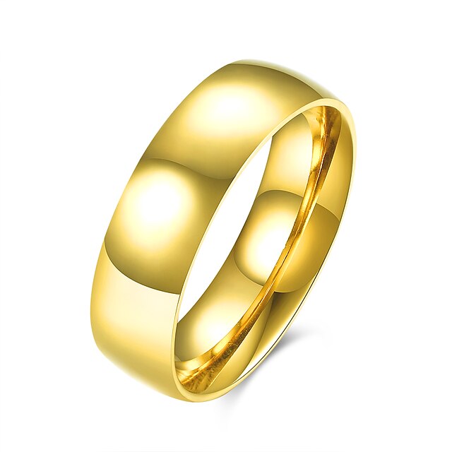  Men's Ring - Stainless Steel, Titanium Steel European, Simple Style, Fashion 7 / 8 / 9 / 10 Golden For Party Daily Casual