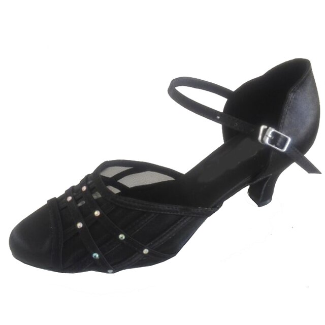  Damen Tanzschuhe Schuhe für modern Dance Sandalen Strass Maßgefertigter Absatz Maßfertigung Lila / Schwarz