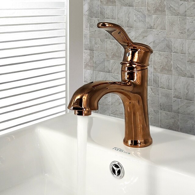  Waschbecken Wasserhahn - Verbreitete Antikes Kupfer Mittellage Einhand Ein LochBath Taps / Messing