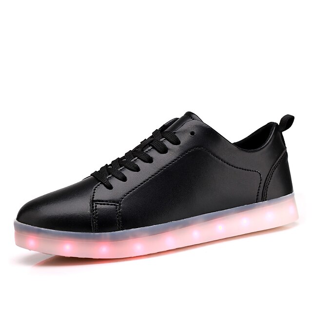  Men's Shoes PU Summer Fall Comfort Light Up Shoes Sneakers for Casual Outdoor White Black Red