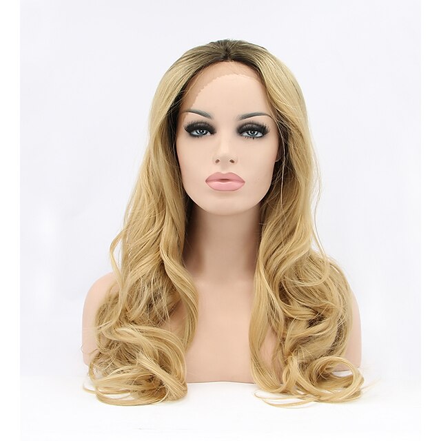 Synthetic Lace Front Wig Wavy Wavy Lace Front Wig Blonde Dark Blonde