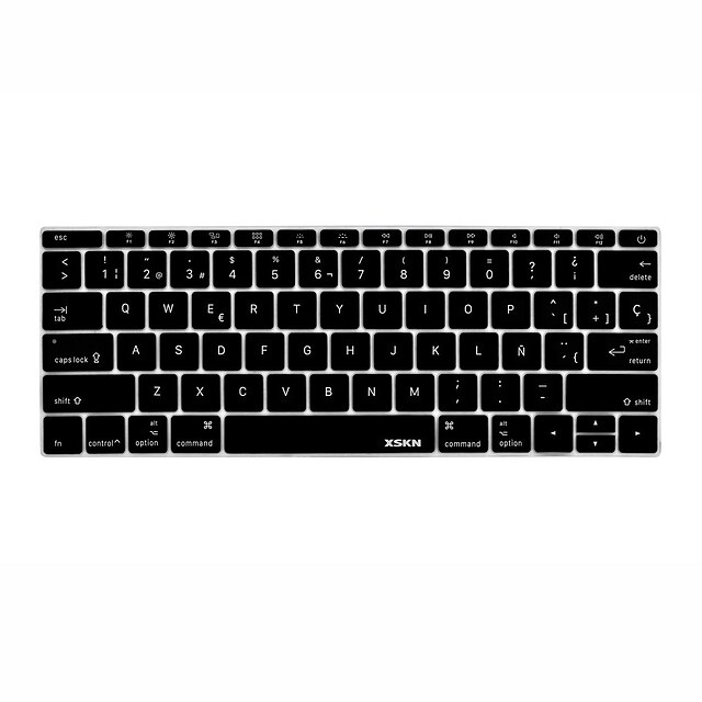  XSKN Língua Espanhola pele teclado de silicone para 2016 lançado non-touch versão bar novo MacBook Pro de 13,3 nós de layout