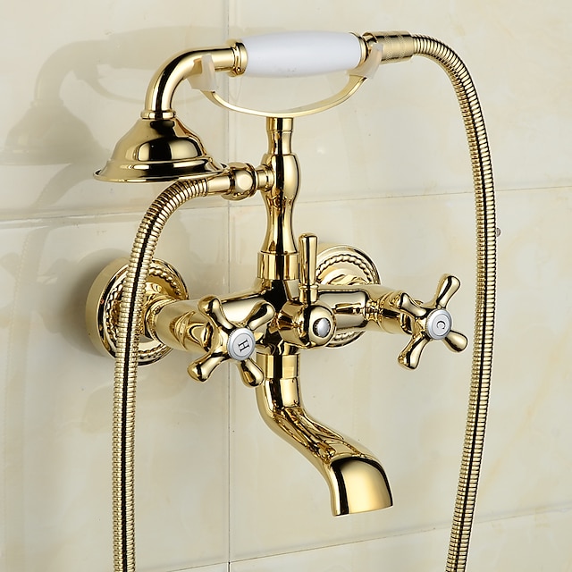 Chrom Kreuzgriff Badewanne Mischbatterie Für Wasserhähne Dusche Wand