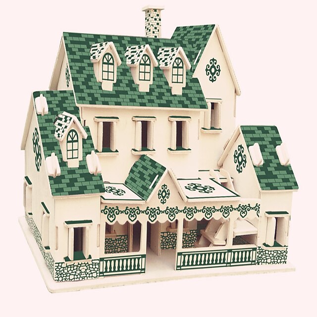  Wooden Puzzle Wooden Model Famous buildings Chinese Architecture House Professional Level Wooden 1 pcs Kid's Adults' Boys' Girls' Toy Gift