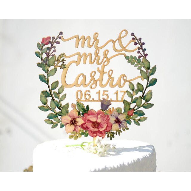 Garden Theme Wedding Cake Accessories Acryic / Polyester Classic Couple Fall 1 pcs Multicolor
