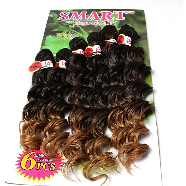  Braiding Hair Deep Twist Curly Braids 100% kanekalon hair / Kanekalon 6 Roots Hair Braids Ombre
