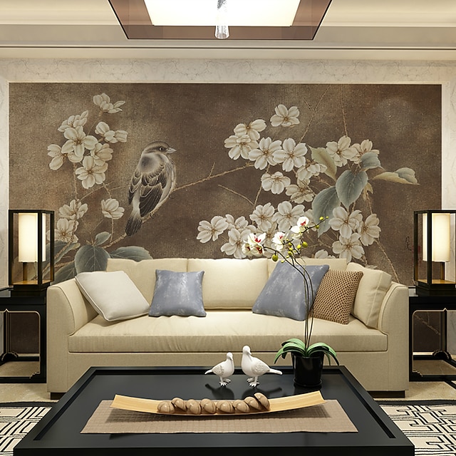 Mural Canvas Wall Covering Adhesive required Floral / Art Deco / 3D