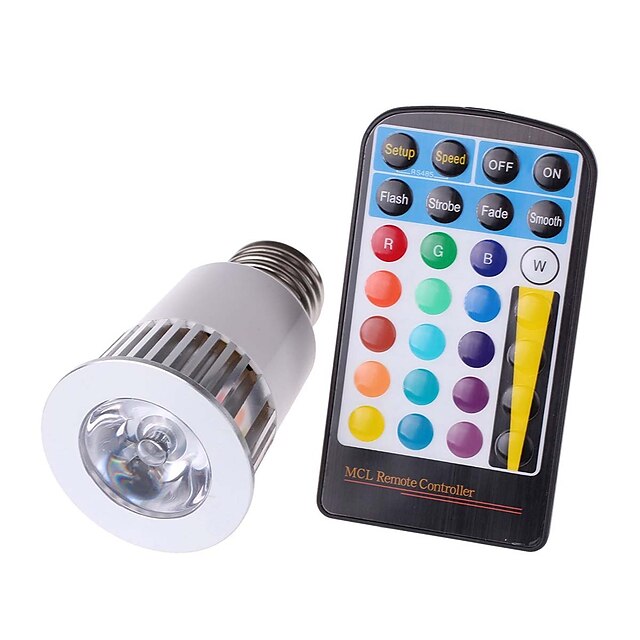  KWB 4 W LED ضوء سبوت 450 lm E26 / E27 MR16 1 الخرز LED COB ضد الماء تخفيت جهاز تحكم RGB 85-265 V / قطعة / بنفايات