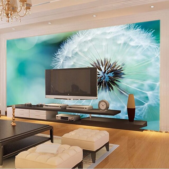  grande 3d papel de parede mural simples branco dandelion azul fundo sala de estar quarto tv fundo wallcoving448 × 280cm