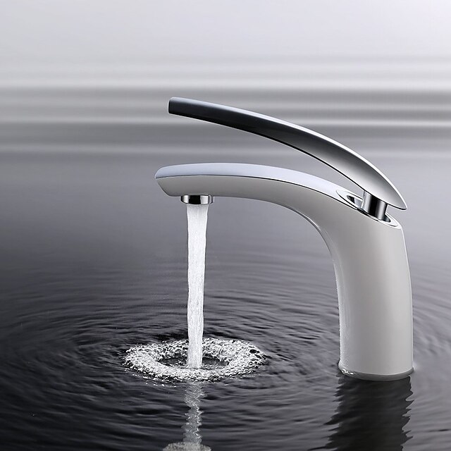  Håndvasken vandhane - Termostatisk Krom Vandret Montering Enkelt håndtag Et HulBath Taps / Messing