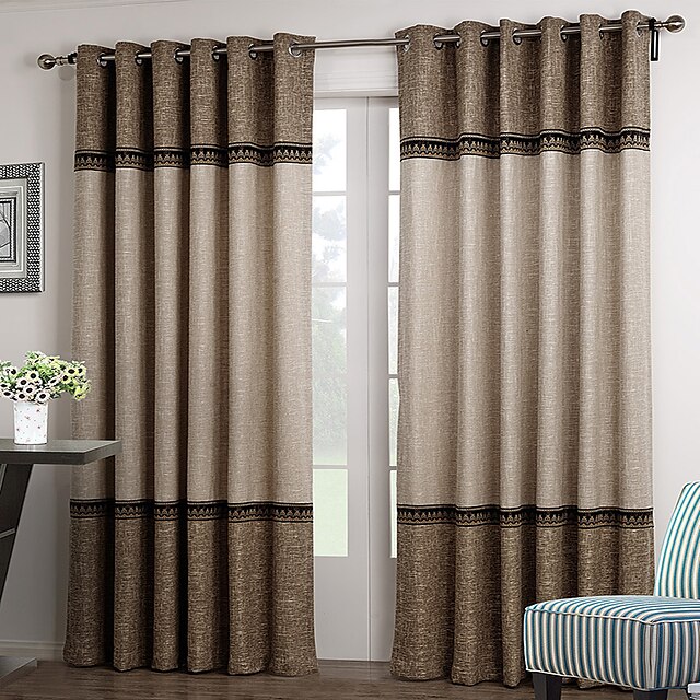  Room Darkening Curtains Drapes Two Panels  / Living Room
